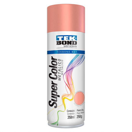 Tinta Spray Metálica 250g/350ml Rose Gold TEK BOND