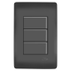 Interruptor Triplo Simples 16A/250V 4051 Habitat Preto FAME