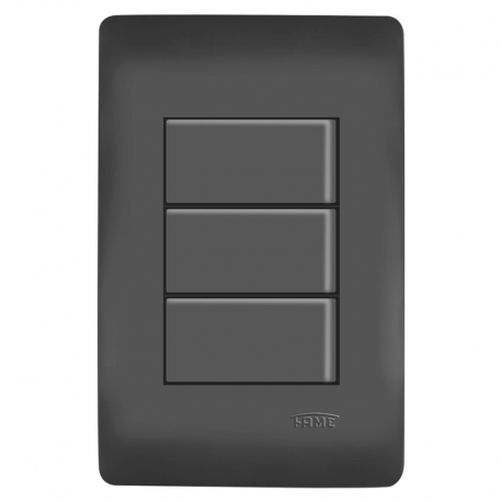 Interruptor Triplo Simples 16A/250V 4051 Habitat Preto FAME