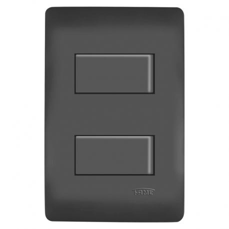 Interruptor Duplo Simples Distanciados 16A/250V 4050 Habitat Preto FAME