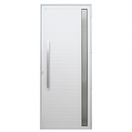 Porta Giro Lambril com Visor 215x80cm Direita Caribe Max Alumínio Branco PEV JAP