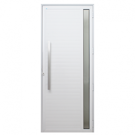 Porta Giro Lambril com Visor 215x80cm Direita Caribe Max Alumínio Branco PSE JAP