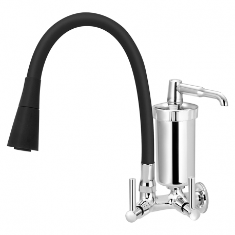 Torneira para Cozinha de Parede Filtro Gourmet 1/4v C98 6179 Preto STOC
