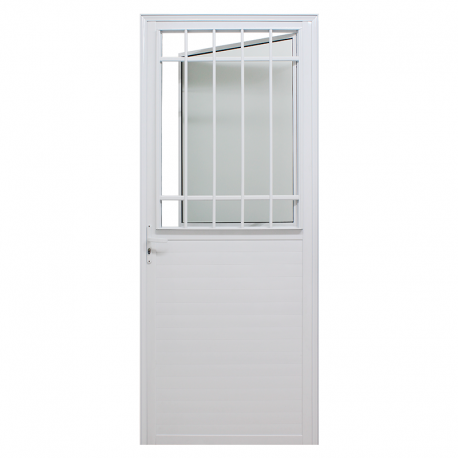 Porta Social Lambril 215x80cm Direita Caribe Max Alumínio Branco PSP JAP