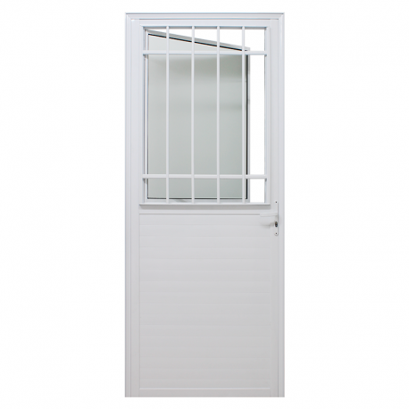 Porta Social Lambril 215x80cm Esquerda Caribe Max Alumínio Branco PSP JAP
