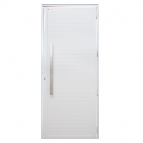 Porta Giro Lambril sem Visor 215x80cm Direita Caribe Max Alumínio Branco PE JAP