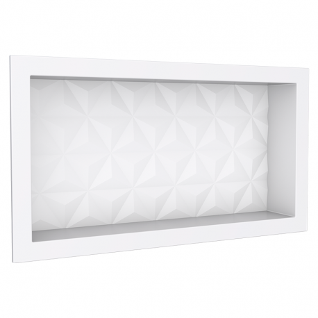 Nicho Mármore Sintético Texturizado 30x60x10cm Branco COZIMAX