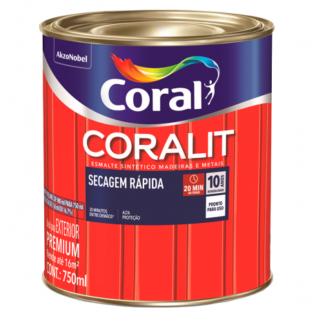 Esmalte Premium Brilhante Coralit Seca Rápido Branco 0,75L CORAL