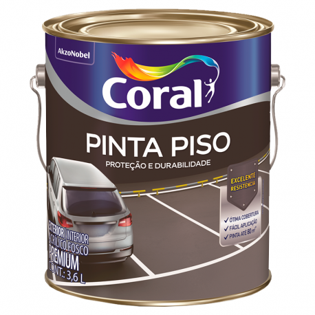 Tinta Acrílica Premium Fosco Pinta Piso Branco 3,6L CORAL