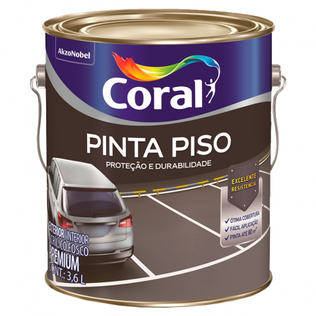 Tinta Acrílica Premium Fosco Pinta Piso Preto 3,6L CORAL