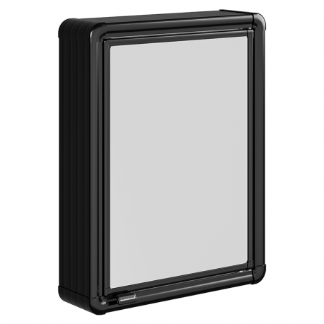 Armário Plástico com Perfíl de Alumínio para Banheiro de Sobrepor 35x11,3x45cm LBP12/SC Preto ASTRA