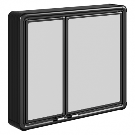 Armário Plástico com Perfil de Alumínio para Banheiro de Sobrepor 54x11,3x45cm LBP16/SC Preto ASTRA