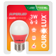 Lâmpada Superled Bolinha Color S30 3W Bivolt Luz Vermelha OUROLUX