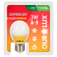 Lâmpada Superled Bolinha Color S30 3W Bivolt Luz Amarela OUROLUX