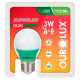 Lâmpada Superled Bolinha Color S30 3W Bivolt Luz Verde OUROLUX