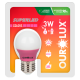 Lâmpada Superled Bolinha Color S30 3W Bivolt Luz Rosa OUROLUX