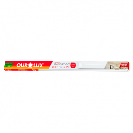 Luminária Superled Slim 120cm 36W 6000K Bivolt Luz Branca OUROLUX