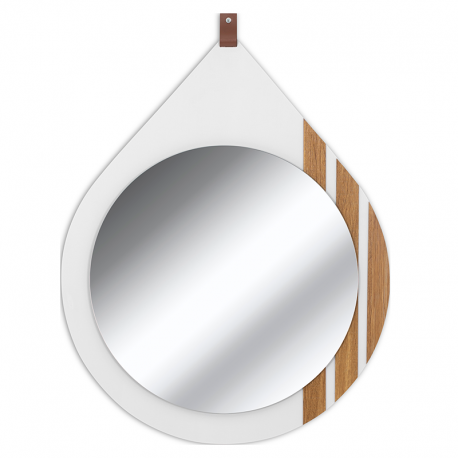 Espelheira Organi Gota 57cm Branco Fosco/Freijó IRMÃOS CORSO