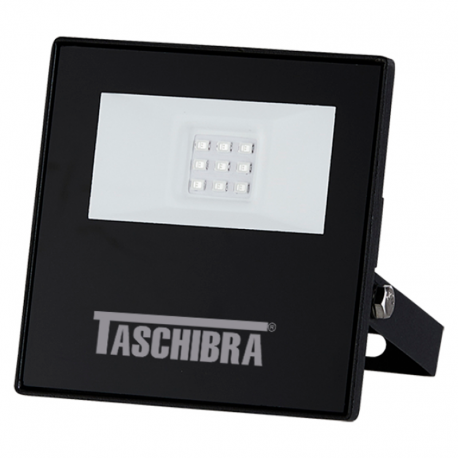 Refletor TR LED 10W Preto Bivolt Luz Branca 6500K 15030063-02 TASCHIBRA