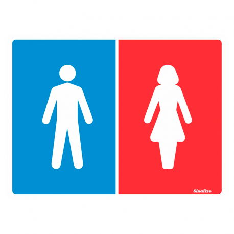Placa em Poliestireno Masculino/Feminino 15x20cm 220AS SINALIZE
