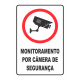 Placa em Poliestireno Monitoramento por Câmera de Segurança 15x20cm 250BN SINALIZE