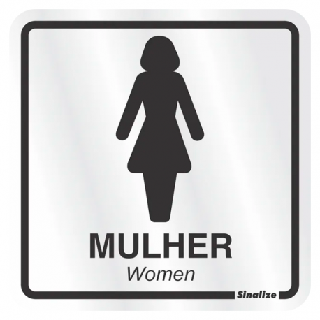 Placa em Alumínio Sanitário Feminino 15x15cm 120AD SINALIZE