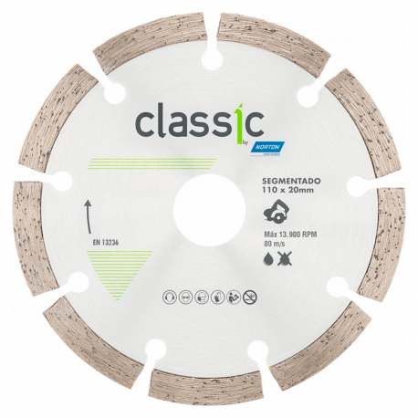 Disco Diamantado Classic Segmentado 110x7x20 NORTON
