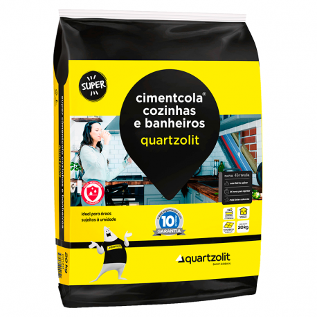 Argamassa Impermeável Cinza Cozinhas e Banheiros 20kg QUARTZOLIT