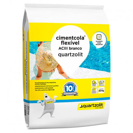 Argamassa Cimentcola Flexível ACIII Branco 20kg QUARTZOLIT