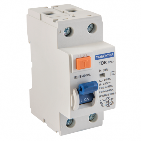 Interruptor TDR-632P AC1P+N63A 30MA 6KA TRAMONTINA