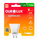 Lâmpada Superled Mini Dicróica MR11 GU10 4W 2700K Luz Amarela OUROLUX