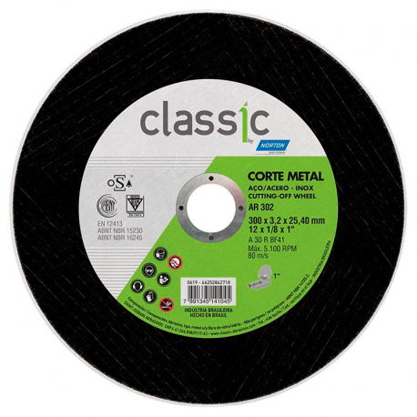 Disco de Corte Classic 300x3,2x25,40 12" AR302 NORTON