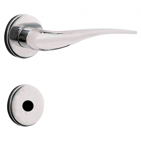 Fechadura Standard Roseta 40mm Banheiro MZ930 R66 Cromo Acetinado PAPAIZ