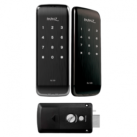 Fechadura de Sobrepor Eletrônica Smart Lock SL125 Preto Fosco PAPAIZ