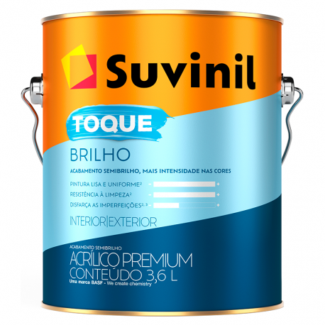 Tinta Látex Acrílico Premium Semibrilho Toque de Brilho 3,6L Branco SUVINIL