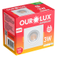 Spot Superled Mini Quadrado 3W 6400K Bivolt Luz Branca OUROLUX