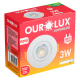 Spot Superled Mini Redondo 3W 6400K Bivolt Luz Branca OUROLUX