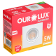 Spot Superled Quadrado 5W 3000K Bivolt Luz Amarela OUROLUX