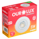 Spot Superled Redondo 5W 3000K Bivolt Luz Amarela OUROLUX