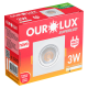 Spot Superled Mini Quadrado 3W 3000K Bivolt Luz Amarela OUROLUX