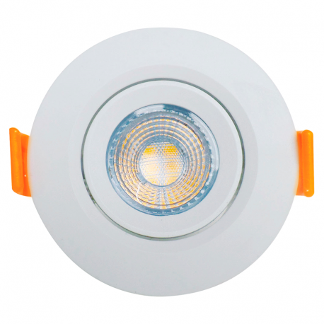 Spot Superled Redondo 3W 3000K Bivolt Luz Amarela OUROLUX