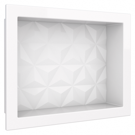 Nicho Mármore Sintético Texturizado 30x40x10cm Branco COZIMAX