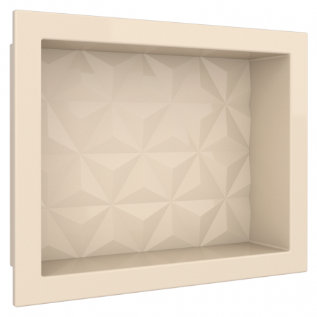 Nicho Mármore Sintético Texturizado 30x40x10cm Bege COZIMAX