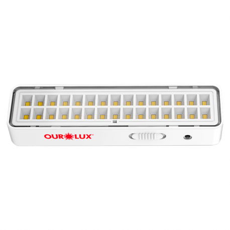 Luminária Multiuso/Emergência 30 Leds 2W sem Alça Lítio OUROLUX