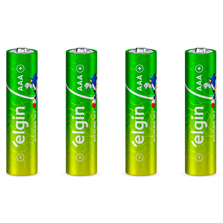 Pilha Alcalina AAA Palito Blister 4 Peças ELGIN