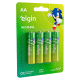 Pilha Alcalina AA Pequena Blister 4 Peças ELGIN