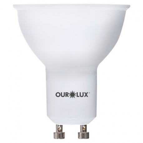 Lâmpada Superled Dicróica GU10 6W 6500K Bivolt Luz Branca OUROLUX