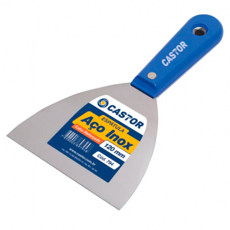 Espátula de aço Inox 12cm com Cabo Plástico Reforçado 794 CASTOR