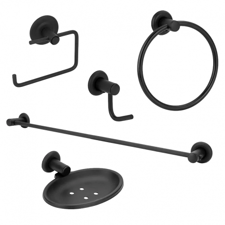 Kit Acessórios com 5 Peças 7099 Preto Fosco STOC