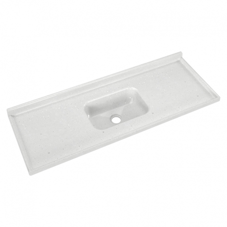 Pia Granito Sintético Cuba Funda para Válvula Americana 150x55cm Cinza Clara A.J.RORATO
